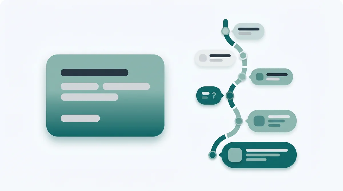 An idea growing along an evolution timeline of refinements and decisions