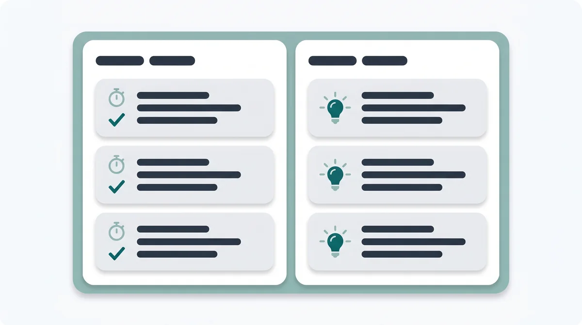 A space holding task cards and idea cards side by side