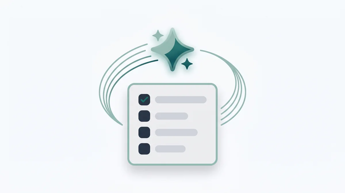 AI producing a checklist of suggested next steps
