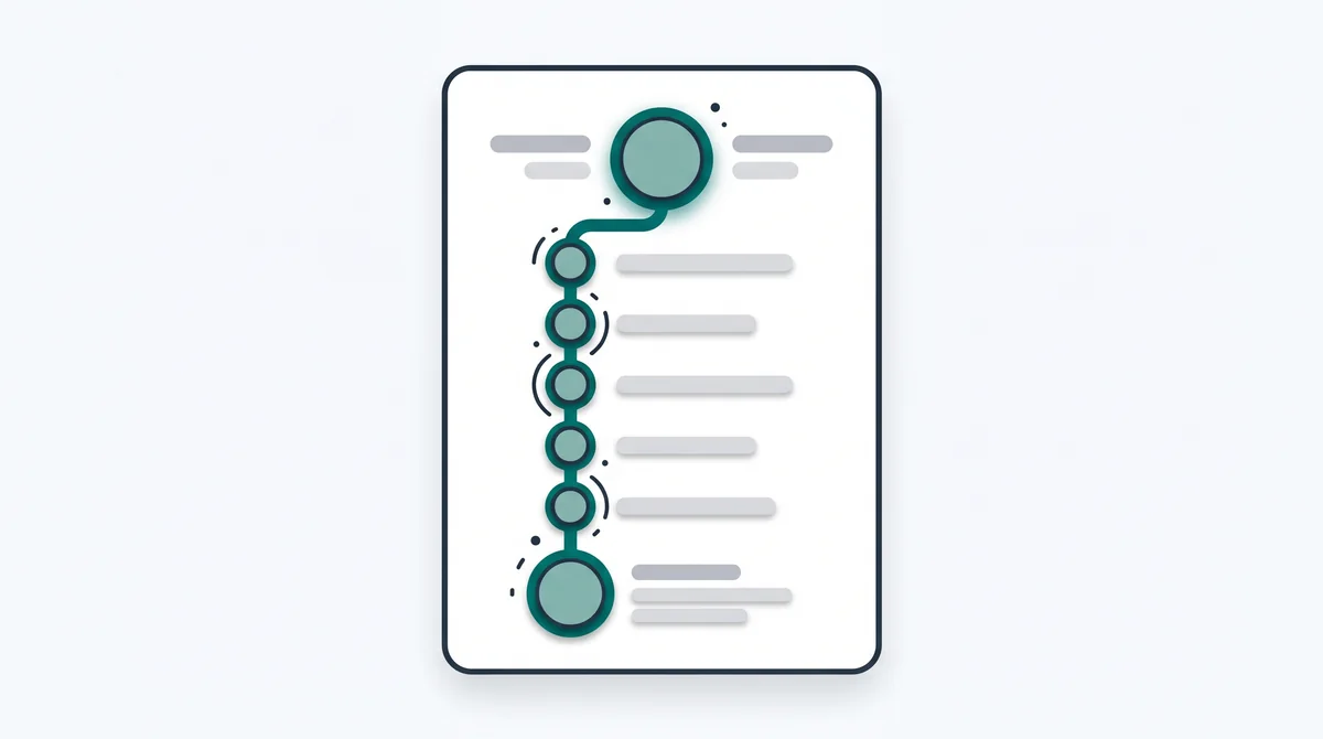 A chronological timeline of timestamped task updates